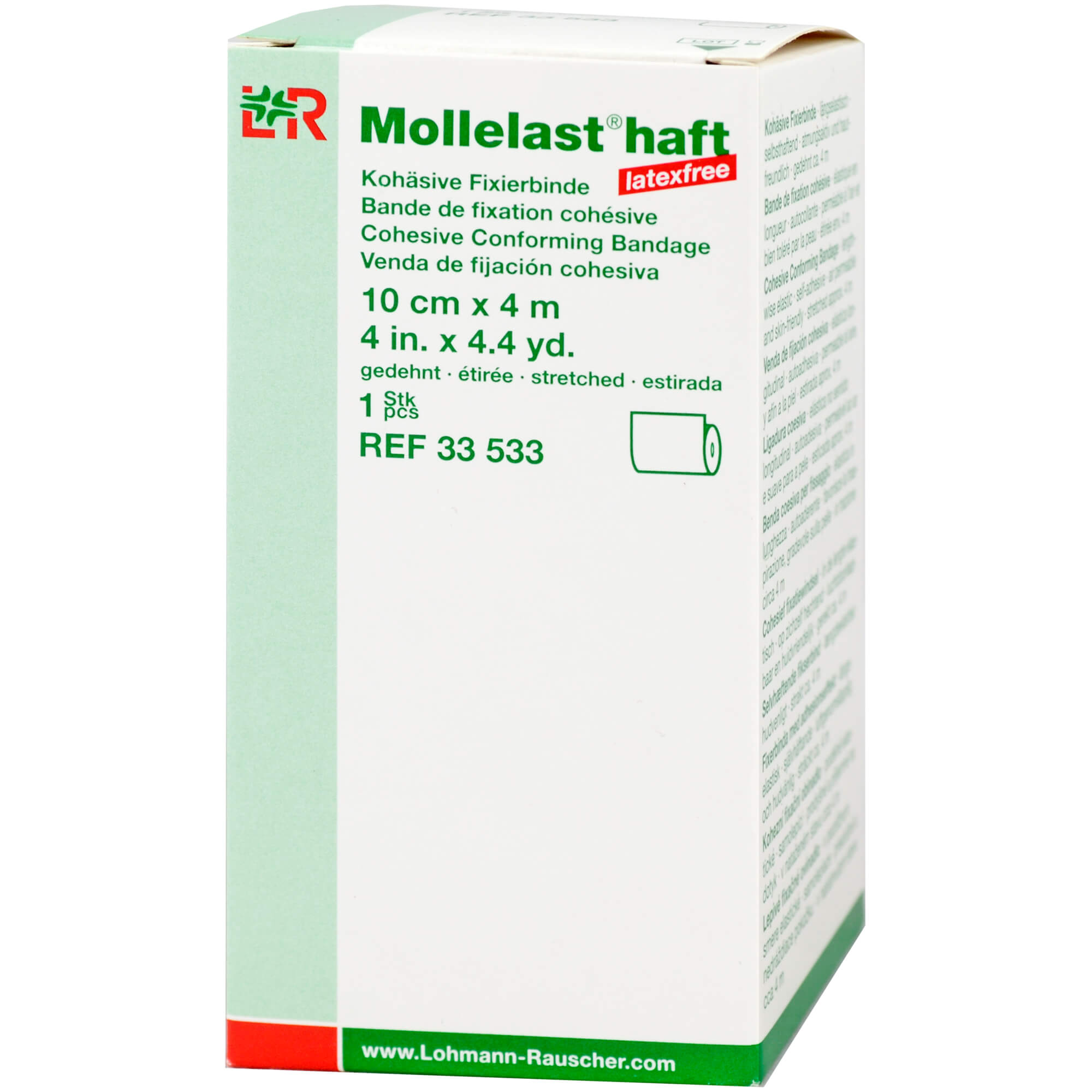 Mollelast Haft Latexfrei Weiß 10cm x 4M Gedehnt