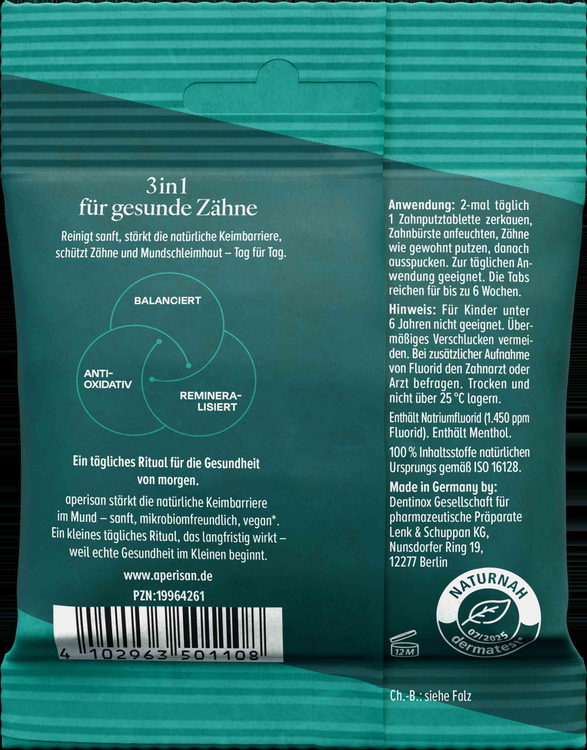 Aperisan Zahnputztabs Mundflora+ 84 St Dentinox Gesellschaft für pharmazeutische Präparate bei onfy.de kaufen 19964261