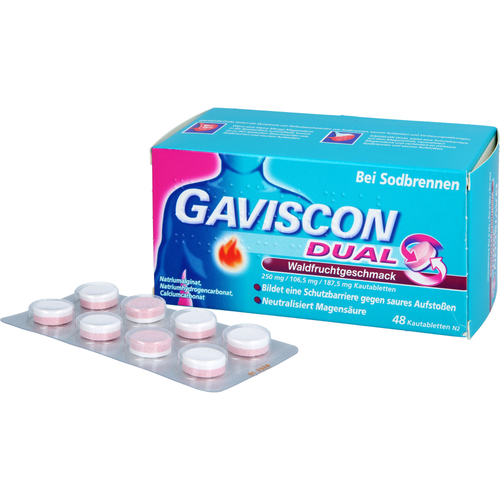 Gaviscon Dual Waldfrucht 250 mg/106.5 mg/187.5 mg 48 St Reckitt Benckiser Deutschland bei onfy.de kaufen 20033119