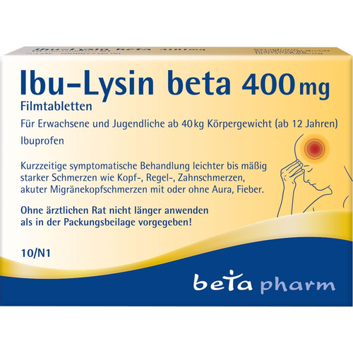 Ibu-Lysin Beta 400 mg Filmtabletten 10 St betapharm Arzneimittel bei onfy.de kaufen 19101123