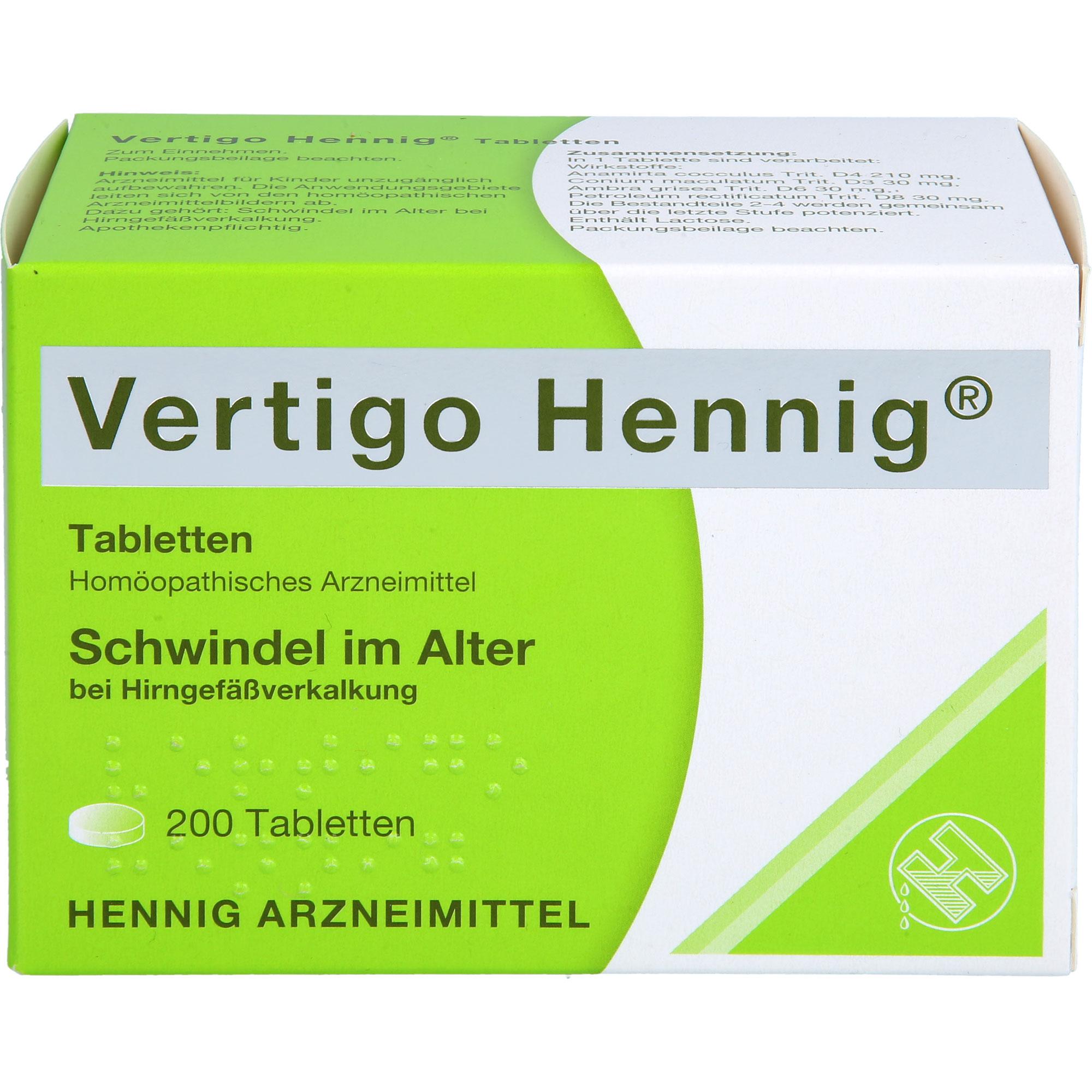 Vertigo Hennig Tabletten null