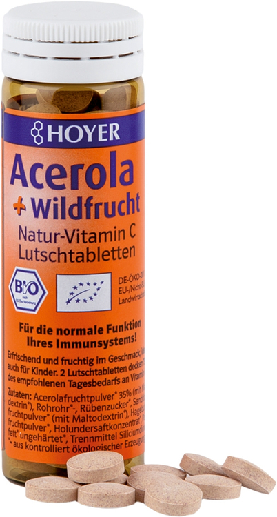 Acerola & Wildfrucht Vitamin C Lutschtabletten 60 St HOYER bei onfy.de kaufen 07626429