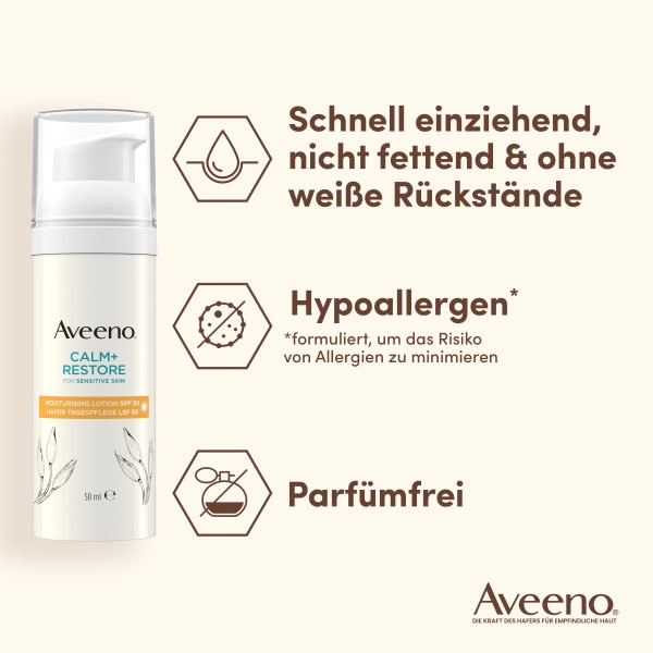 Aveeno Calm+ Restore Hafer Tagespflege LSF 50 50 ml Kenvue Germany GmbH (OTC) bei onfy.de kaufen 19822118