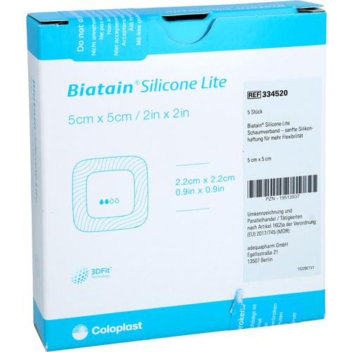 Biatain Silicone Lite Schaumverband 5x5 cm 5 St adequapharm bei onfy.de kaufen 19513937