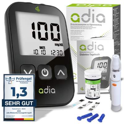 Adia Blutzuckermessgerät Set mg/Dl 1 St diabetikerbedarf db bei onfy.de kaufen 11110430