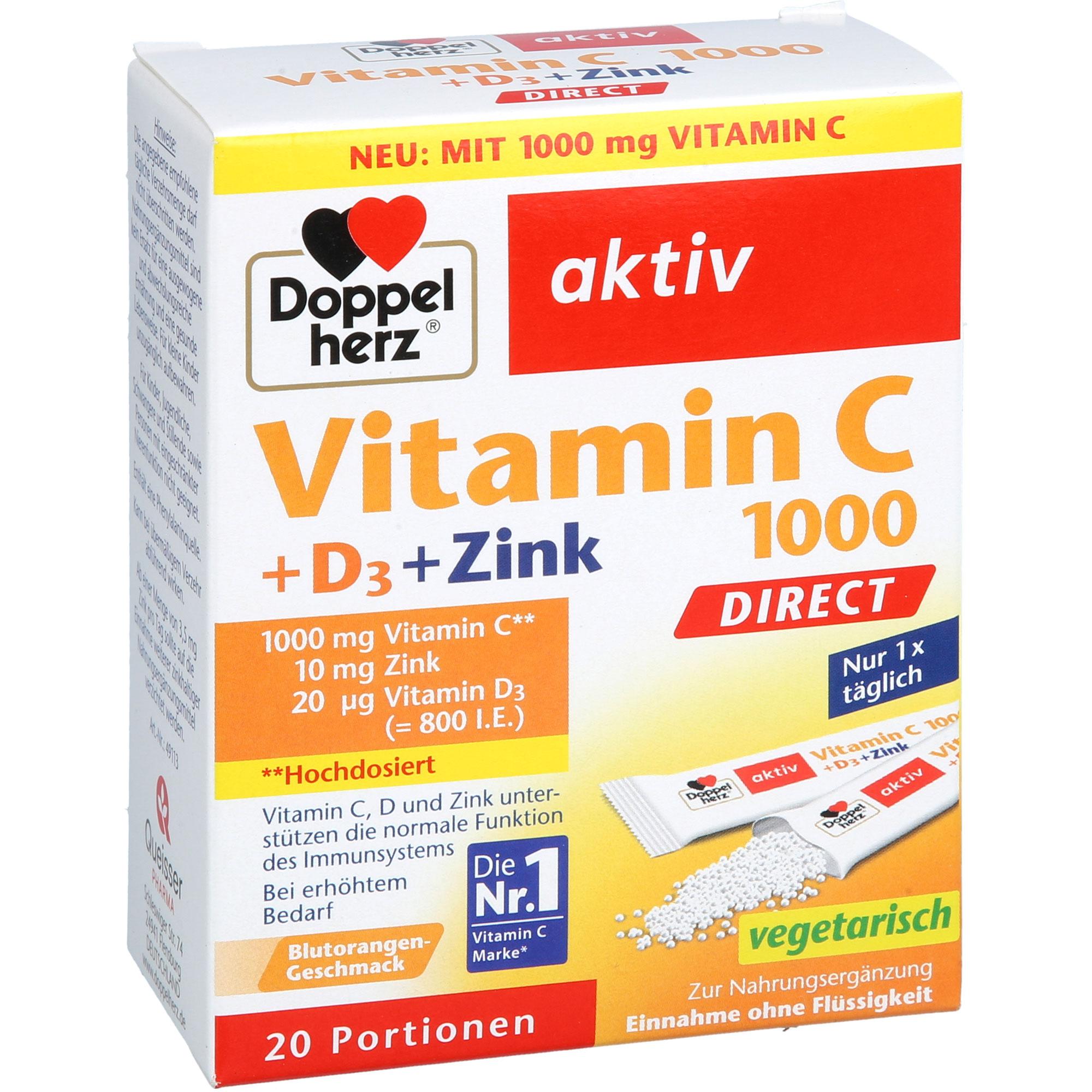 Doppelherz Vitamin C 1000+d3+zink Direct 20 St Queisser Pharma bei onfy.de kaufen 19528867