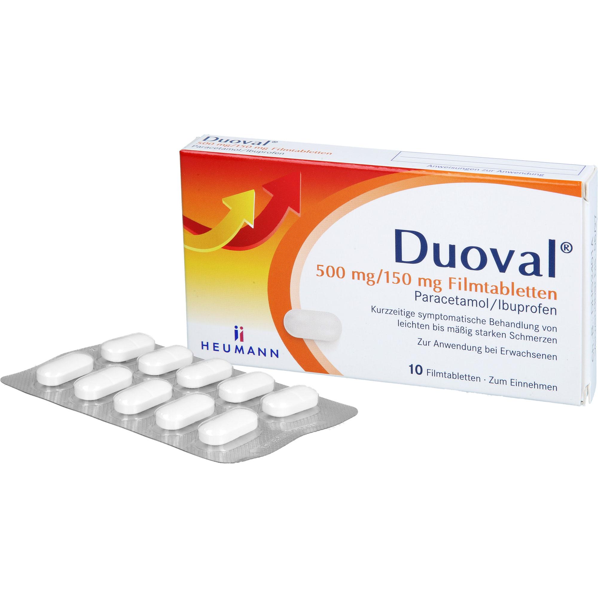 Duoval 500 mg /150 mg Filmtabletten 10 St HEUMANN PHARMA GmbH & Co. Generica bei onfy.de kaufen 19203125