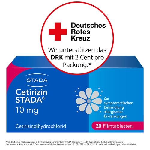 Cetirizin Stada 10mg Filmtabletten 20 St STADA Consumer Health Deutschland bei onfy.de kaufen 02246604