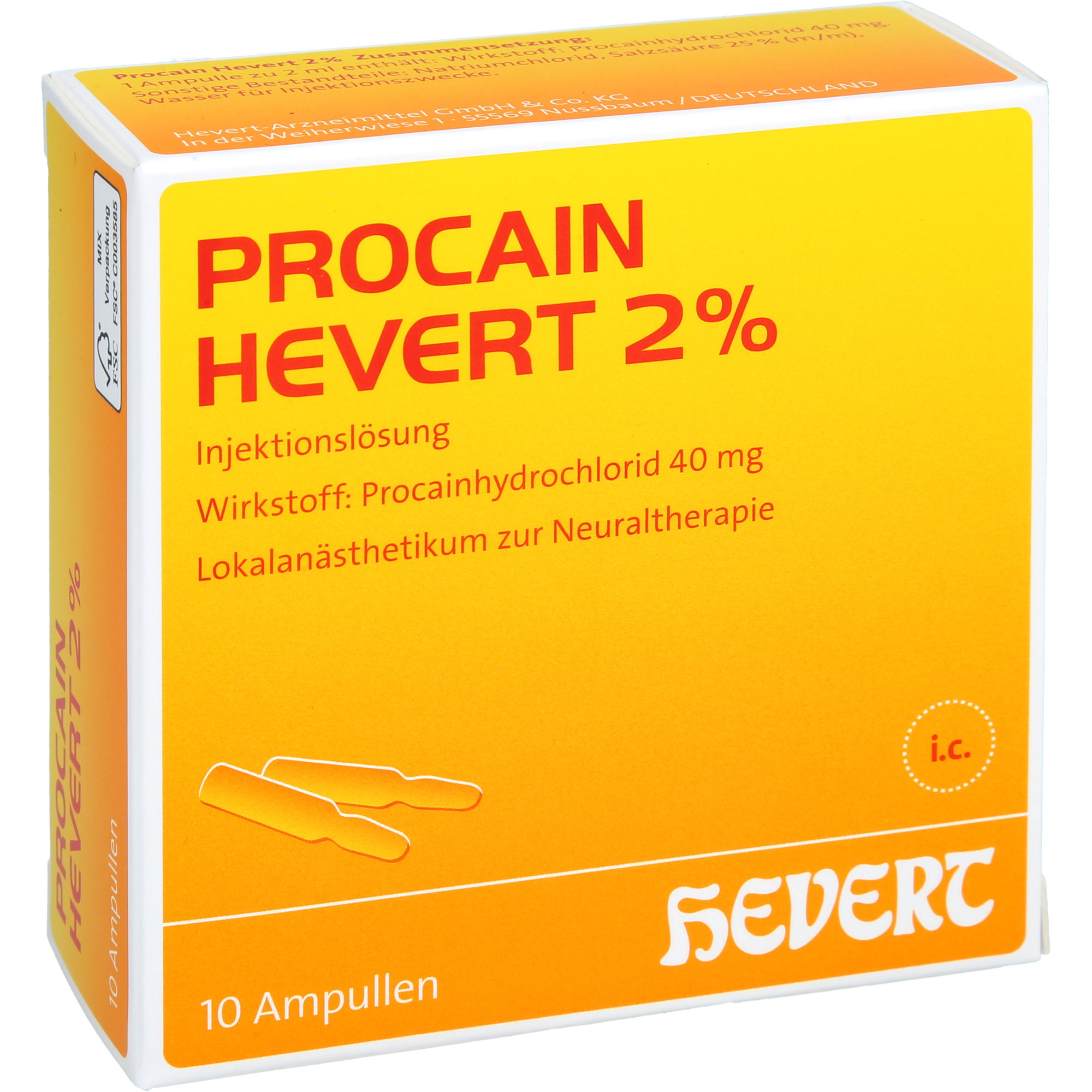 Procain Hevert 2% 10x2 ml Hevert-Arzneimittel bei onfy.de kaufen 19771711