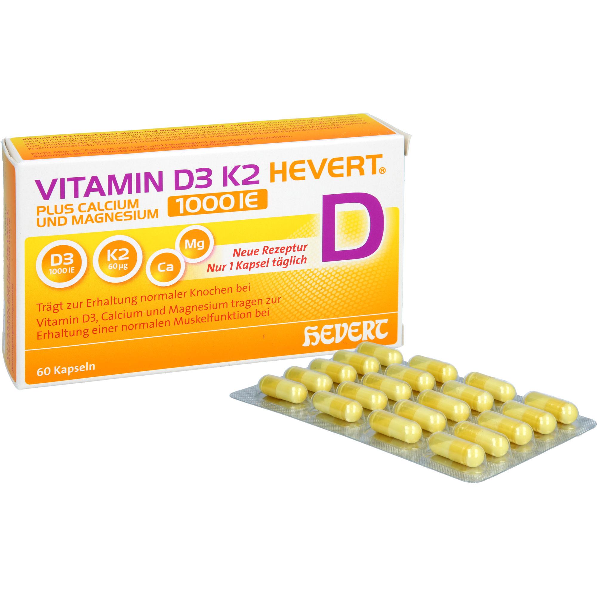 Vitamin D3 K2 Hevert+calcium und Magnesium 1000 Ie 60 St Hevert-Arzneimittel bei onfy.de kaufen 19295653