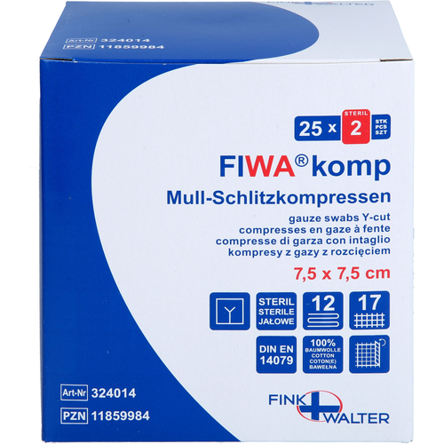 Schlitzkompressen Steril 7.5x7.5cm 12-Fach 25x2 St Fink & Walter bei onfy.de kaufen 11859984