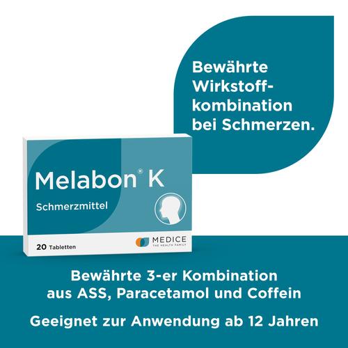 Melabon K bei Kopfschmerzen, Zahnschmerzen und Migräne 20 St MEDICE Arzneimittel Pütter bei onfy.de kaufen 04566980