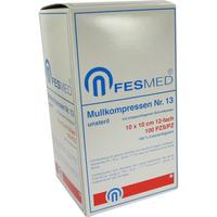 Mullkompresse Gr13 Unsteril 10x10cm Es 12F
