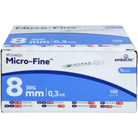 Micro-Fine Insulinspritze U100 0.3x8Mm null