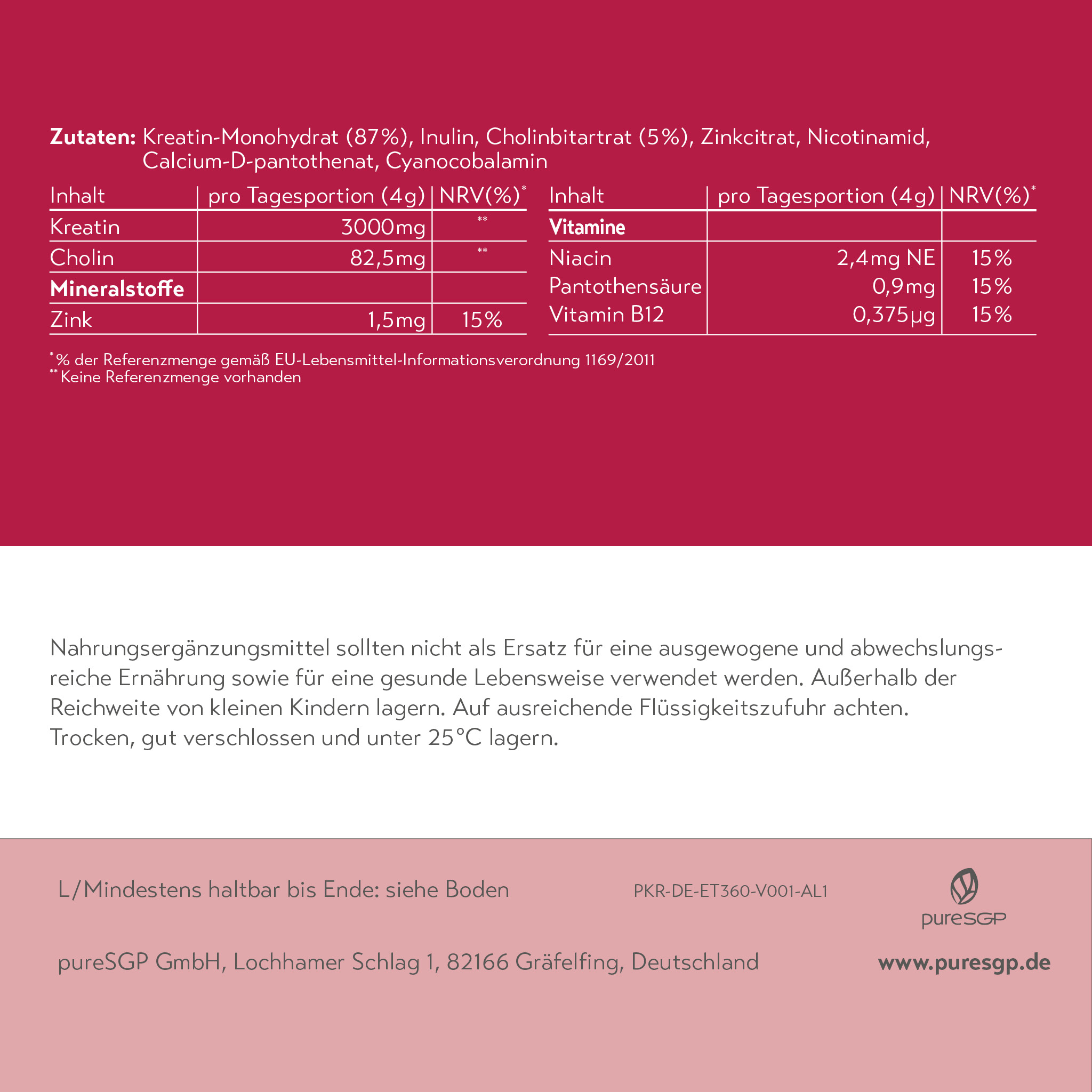 Puresgp Kreatin 240 g PharmaSGP bei onfy.de kaufen 20330372