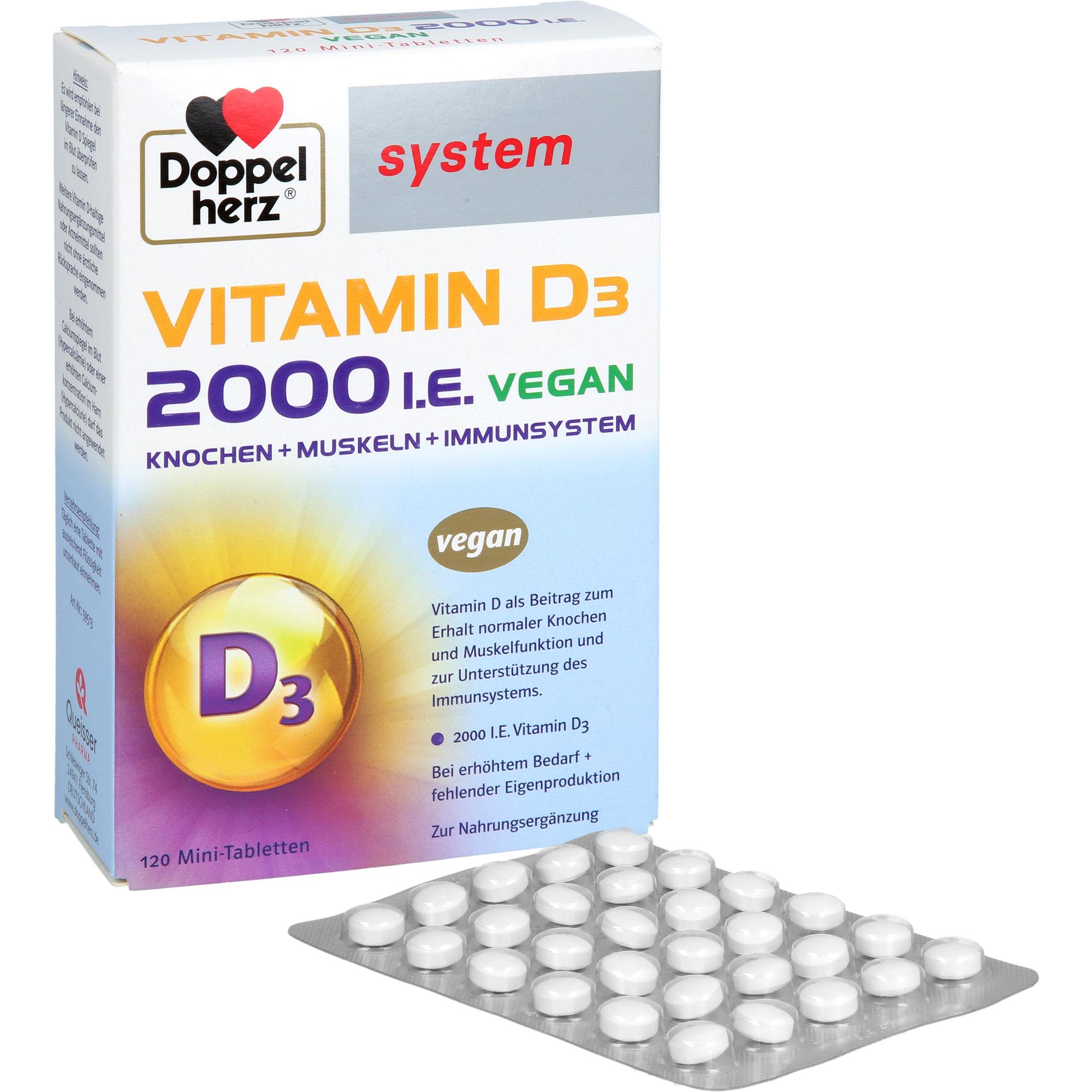 Doppelherz Vitamin D3 2000 I.e Vegan System 120 St Queisser Pharma bei onfy.de kaufen 19903383