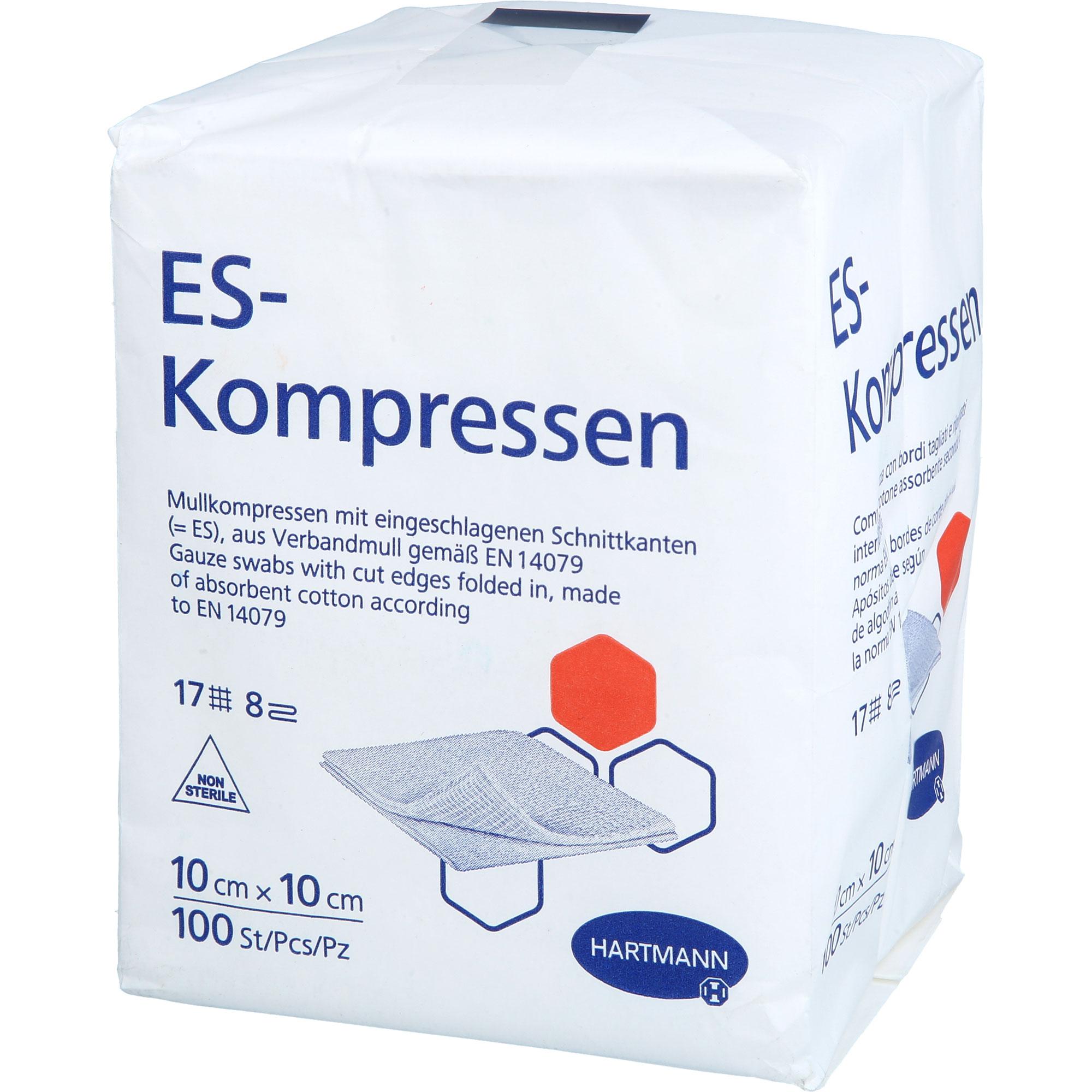 Es-Kompressen Unsteril 10x10cm 8Fach 100 St EMRA-MED Arzneimittel bei onfy.de kaufen 19335157