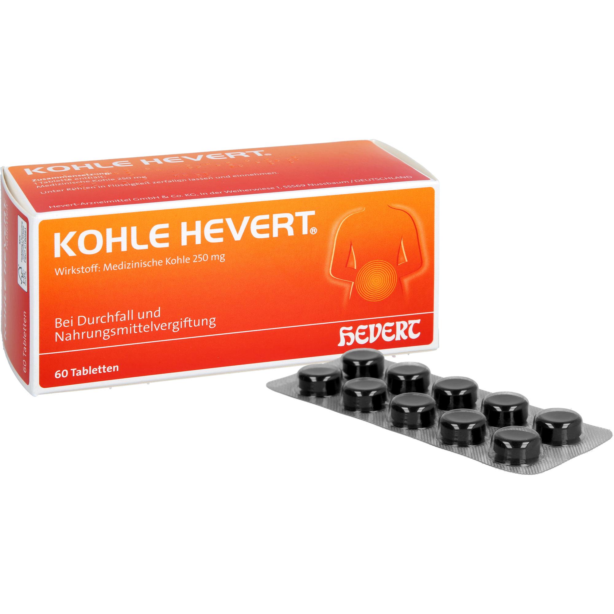 Kohle Hevert 60 St Hevert-Arzneimittel bei onfy.de kaufen 19428516