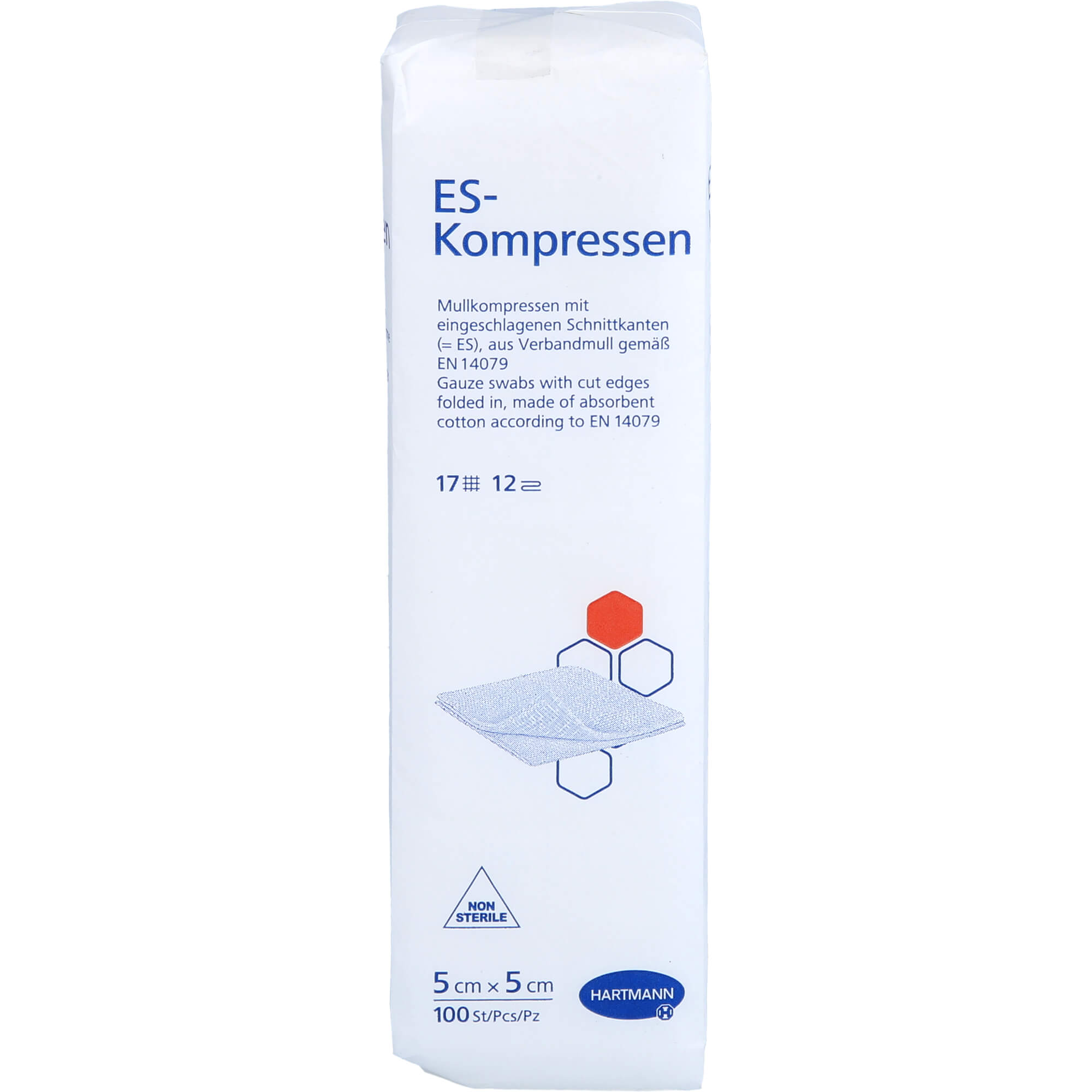 Es-Kompressen Unsteril 5x5 cm 12Fach