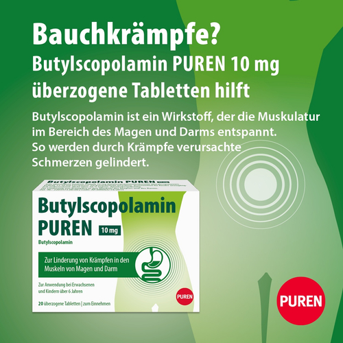 Butylscopolamin Puren 10 mg Überzogene Tabletten 50 St PUREN Pharma bei onfy.de kaufen 17606563