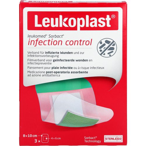 Leukoplast Leukomed Sorbact Steril 8 x 10 cm 3 St BSN medical bei onfy.de kaufen 19161763