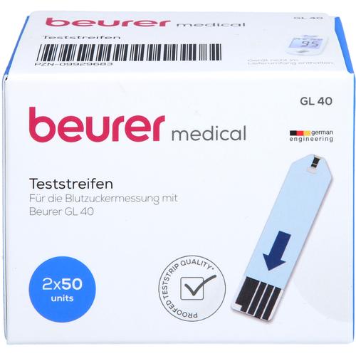 Beurer Gl40 Blutzuckerteststreifen 100 St 1001 Artikel Medical bei onfy.de kaufen 12772618