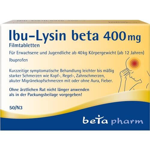 Ibu-Lysin Beta 400 mg Filmtabletten 50 St betapharm Arzneimittel bei onfy.de kaufen 19101152