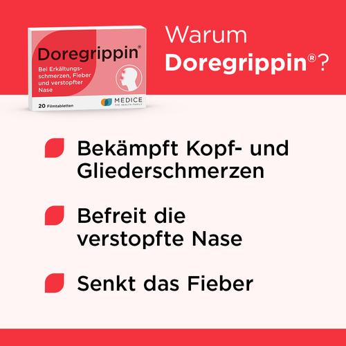 Doregrippin bei Erkältungsschmerzen & verstopfter Nase 20 St MEDICE Arzneimittel Pütter bei onfy.de kaufen 04587812