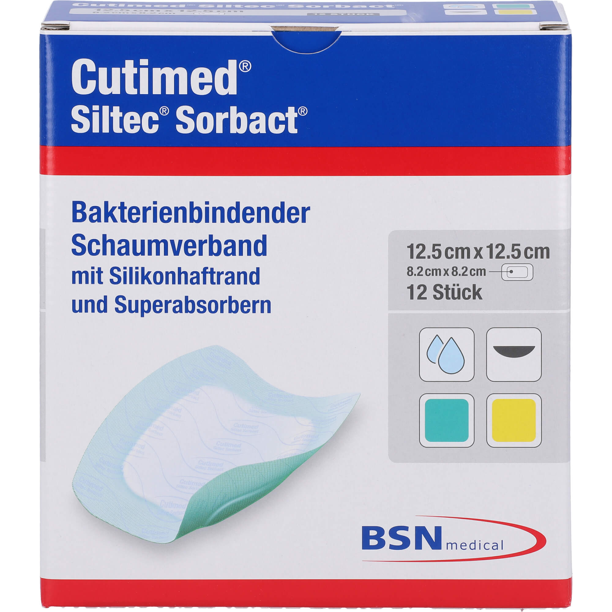 Cutimed Siltec Sorbact B 12.5x12.5cm null