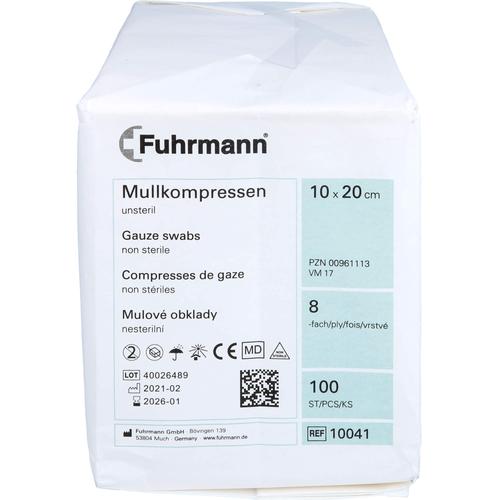 Mullkompressen 10x20cm Unsteril 8-Fach 100 St Fuhrmann bei onfy.de kaufen 00961113