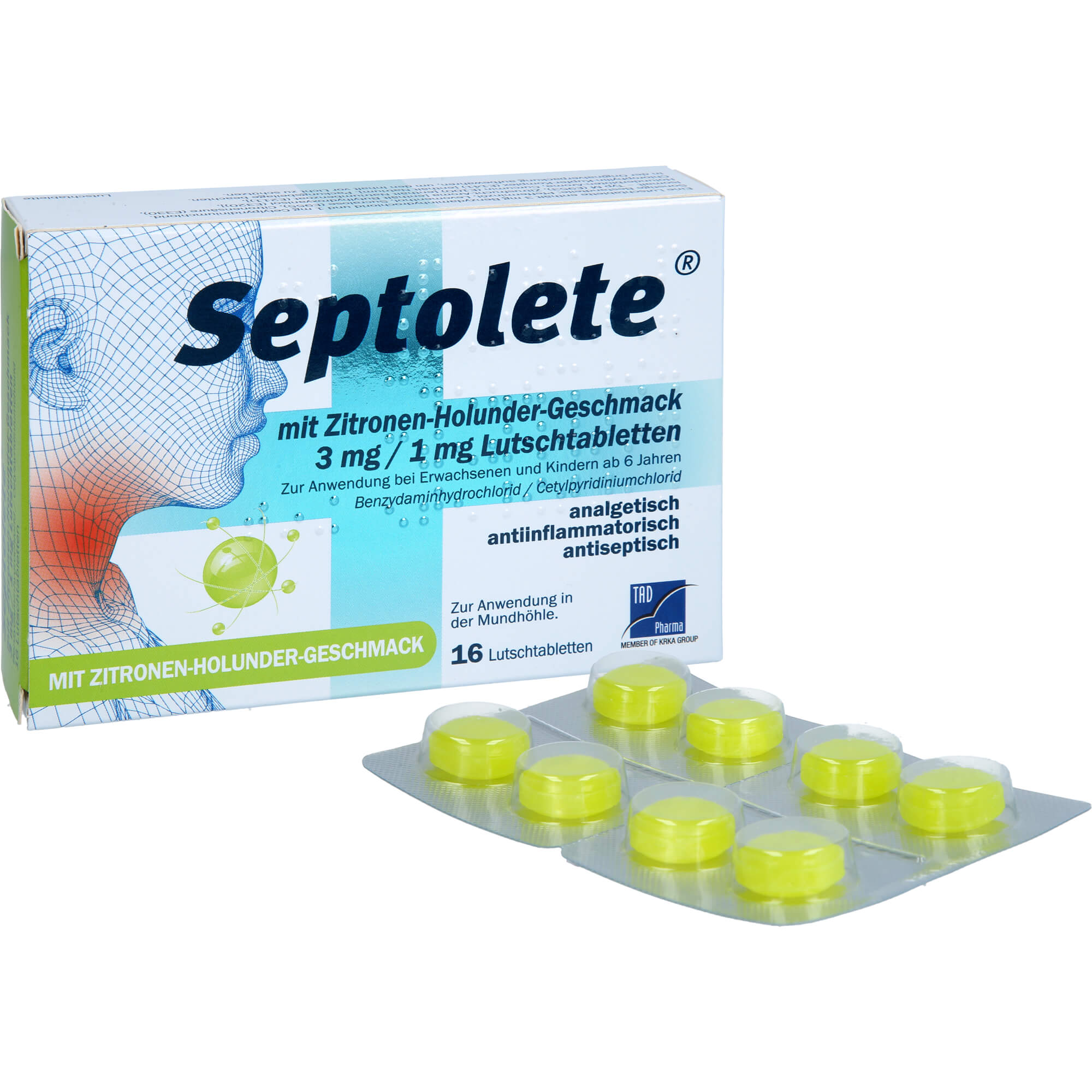 Septolete M. Zitronen-Holunder-Geschm. 3mg/1mg Lut 16 St TAD Pharma bei onfy.de kaufen 19104446