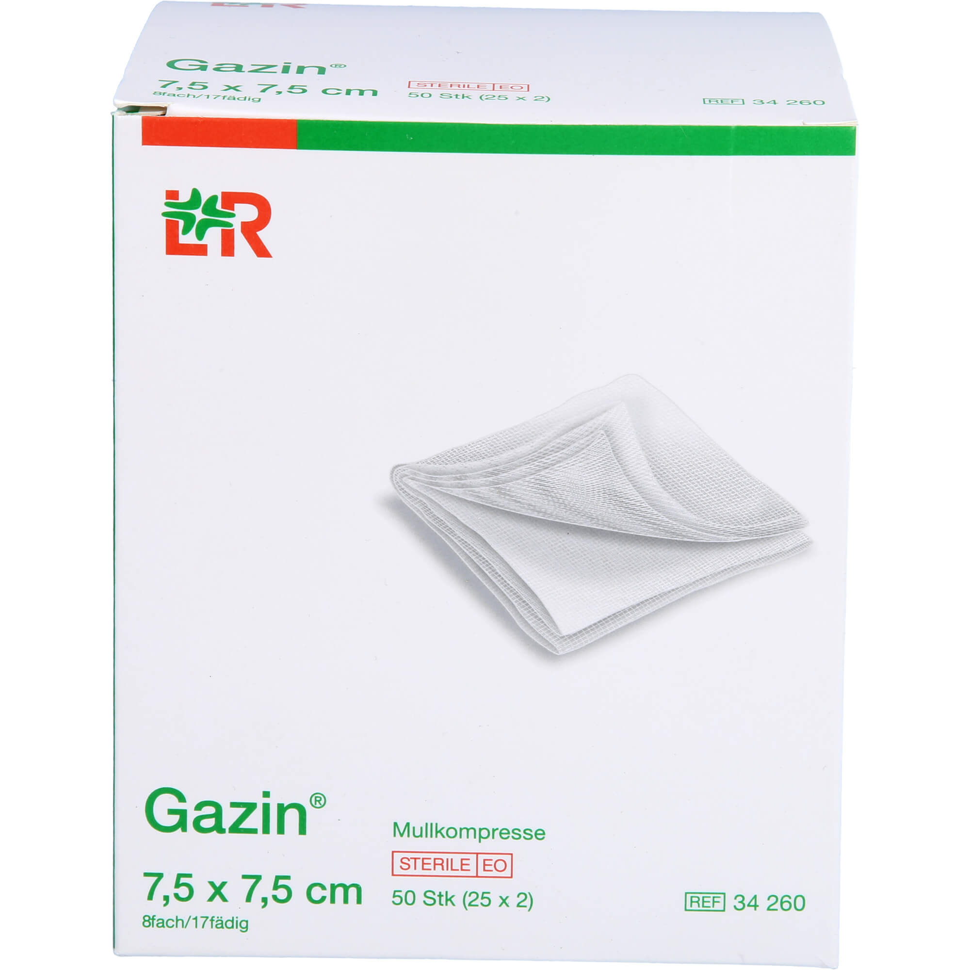 Gazin Mullkomp.7.5x7.5 cm Steril 8Fach