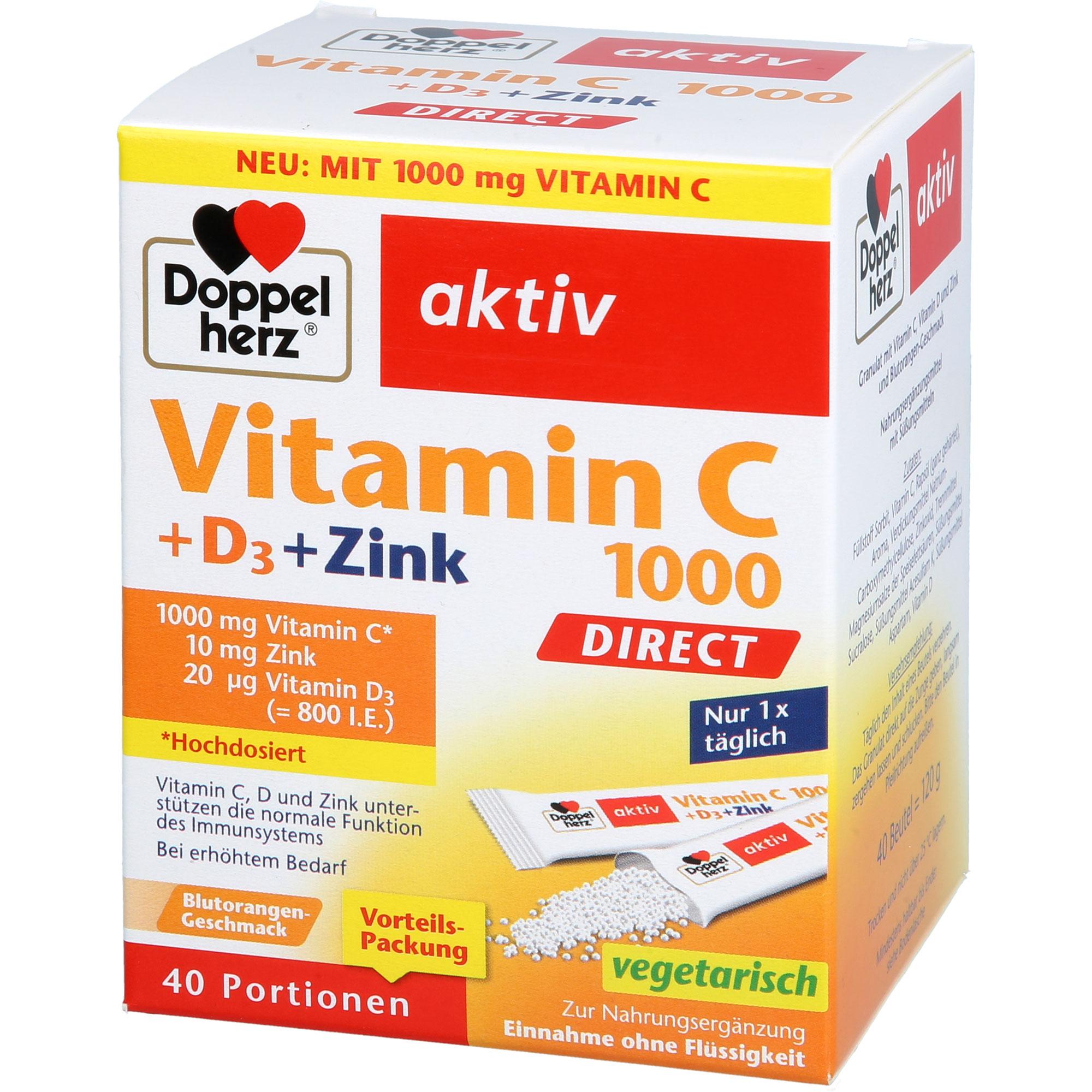 Doppelherz Vitamin C 1000+d3+zink Direct 40 St Queisser Pharma bei onfy.de kaufen 19528850