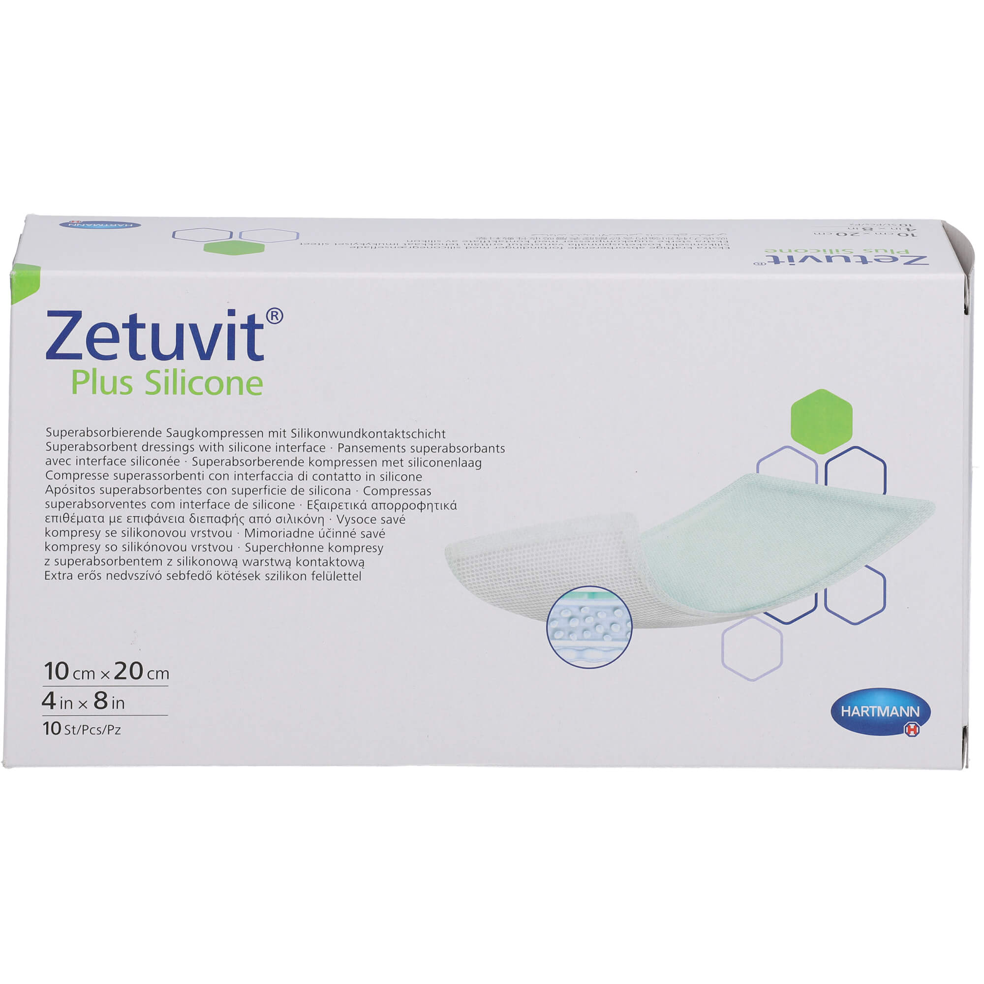 Zetuvit Plus Silicone Steril 10x20 cm
