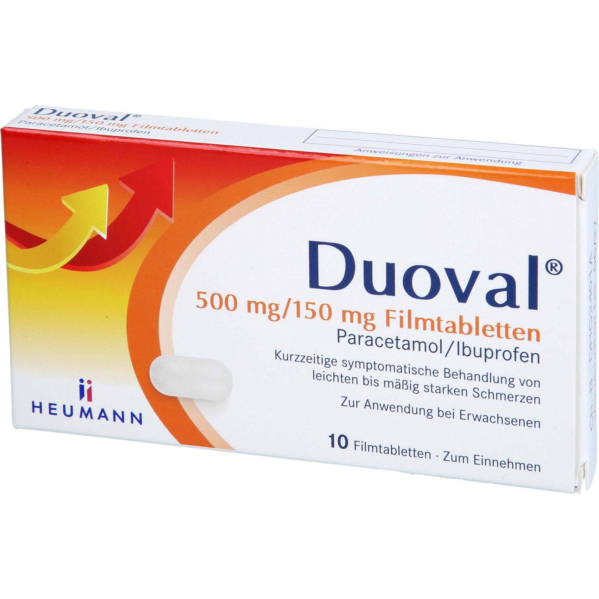 Duoval 500 mg /150 mg Filmtabletten 10 St HEUMANN PHARMA GmbH & Co. Generica bei onfy.de kaufen 19203125