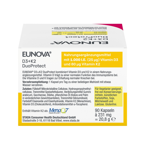 Eunova Duoprotect D3+k2 1000Ie/80Ug 90 St STADA Consumer Health Deutschland bei onfy.de kaufen 13360645