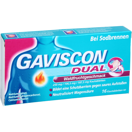 Gaviscon Dual Waldfrucht 250 mg/106.5 mg/187.5 mg 16 St Reckitt Benckiser Deutschland bei onfy.de kaufen 20033102