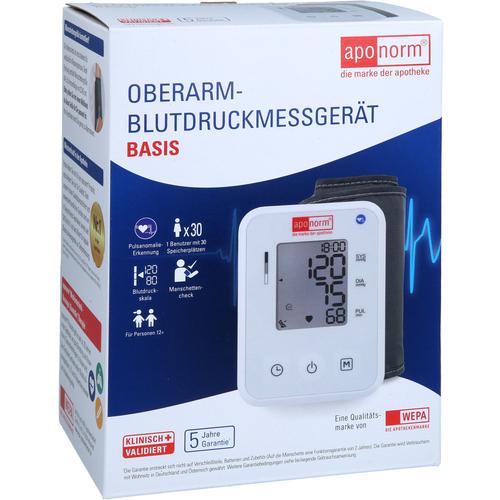 Aponorm Blutdruckmessgerät Basis Oberarm 1 St WEPA Apothekenbedarf bei onfy.de kaufen 19919680