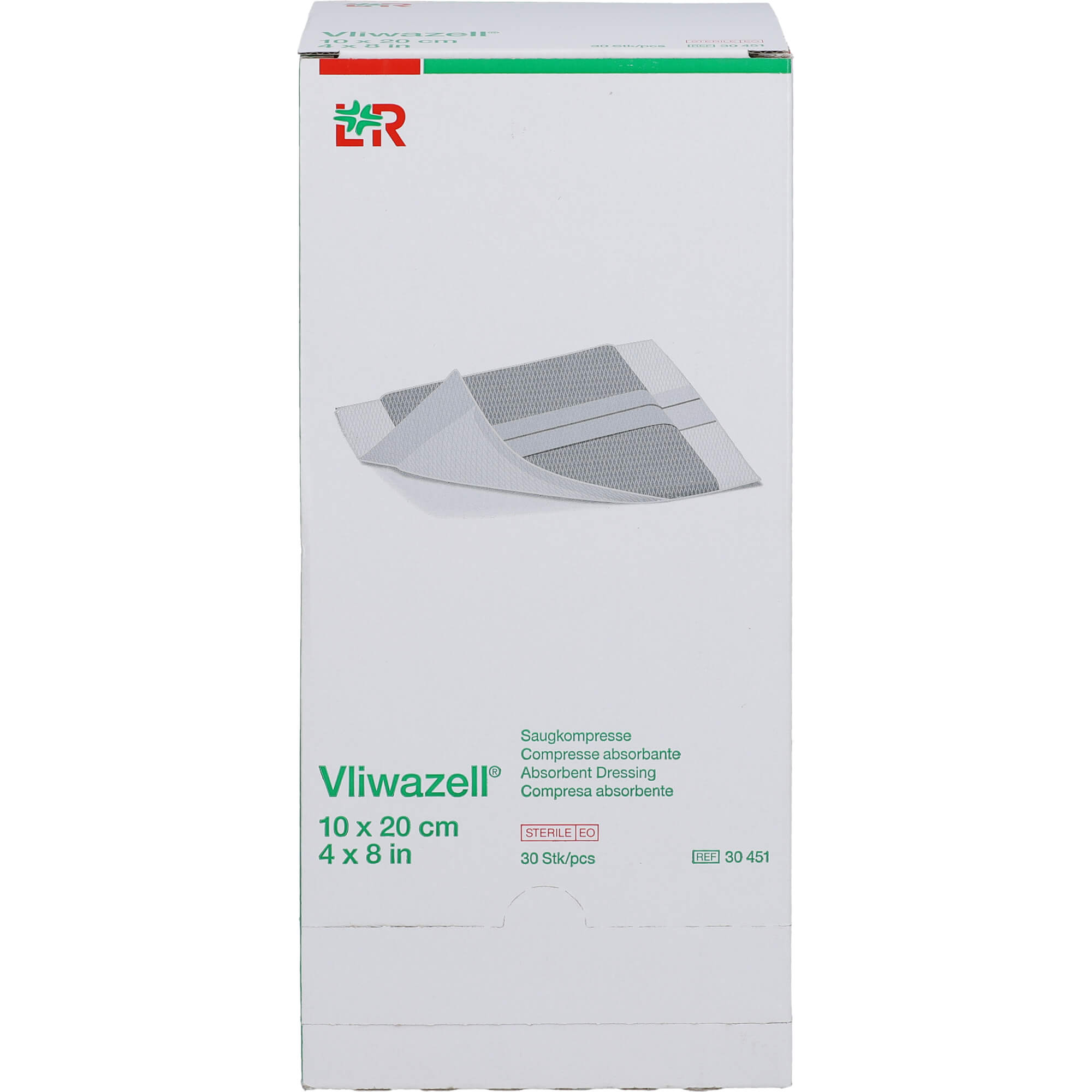 Vliwazell Saugkompresse 10x20 cm Steril