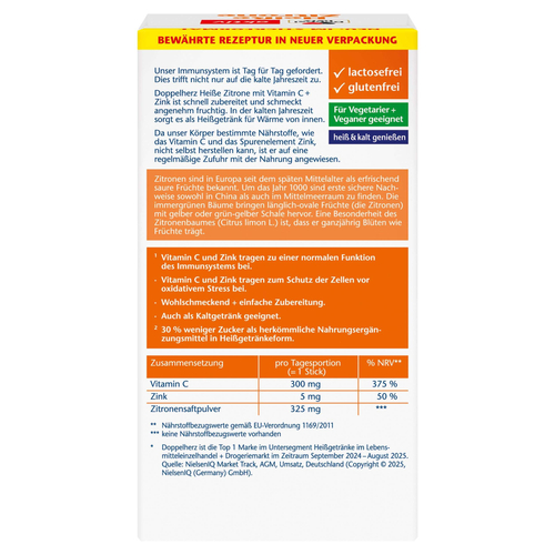 Doppelherz Heiße Zitrone Vitamin C + Zink 10 St Queisser Pharma bei onfy.de kaufen 07091098