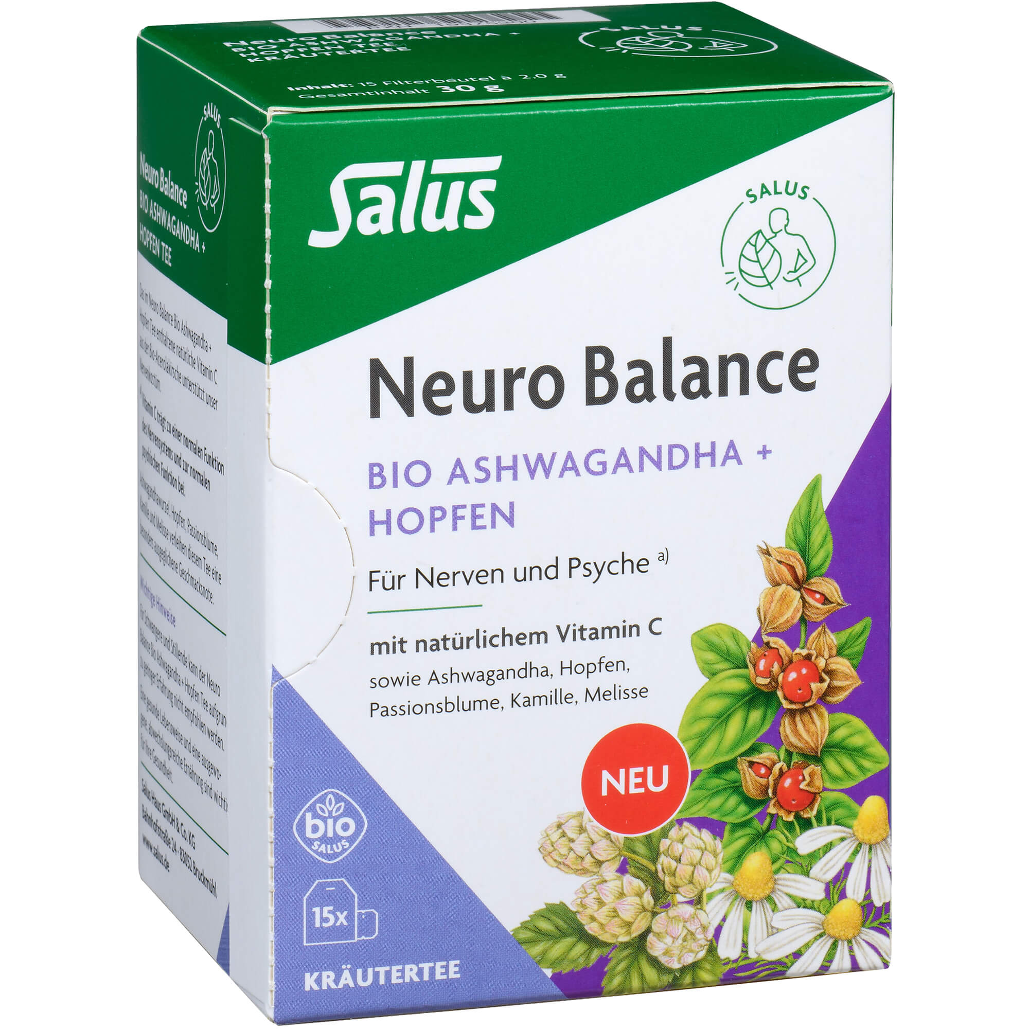 Neuro Balance Bio Ashwagandha + Hopfen Tee Salus 15 St SALUS Pharma bei onfy.de kaufen 19375300