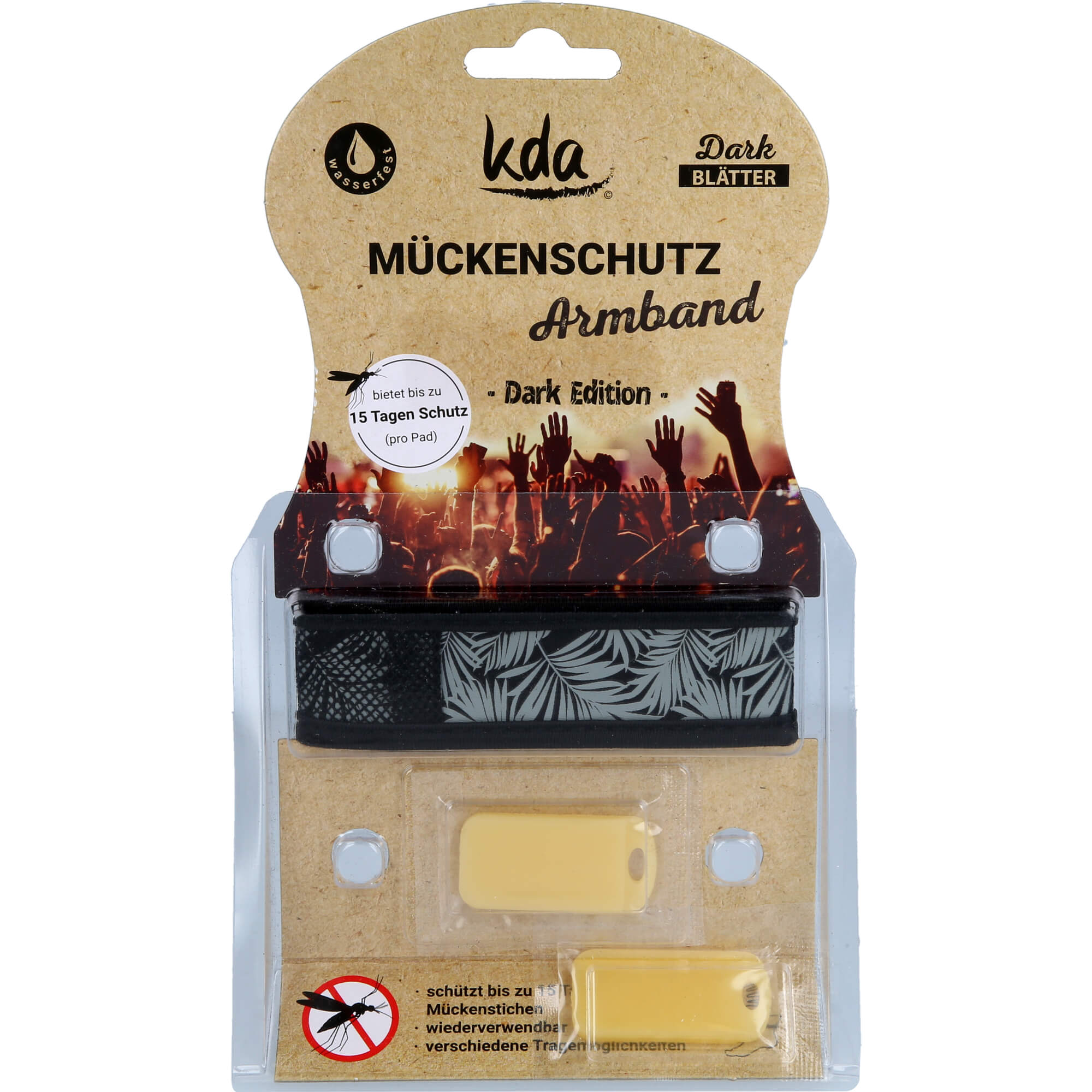 Mückenschutz Armband Blätter Grau