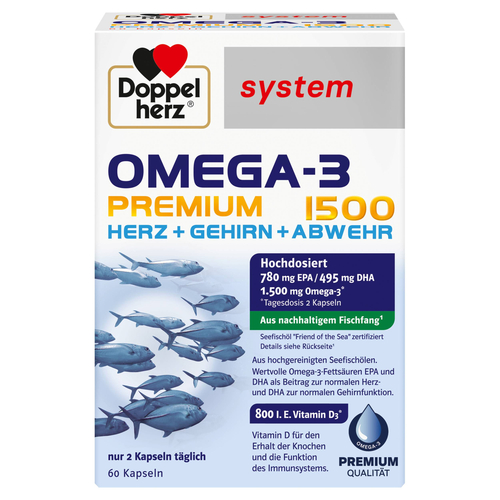 DOPPELHERZ Omega-3 Premium 1500 system Kapseln 60 St  60 St Queisser Pharma bei onfy.de kaufen 17173986