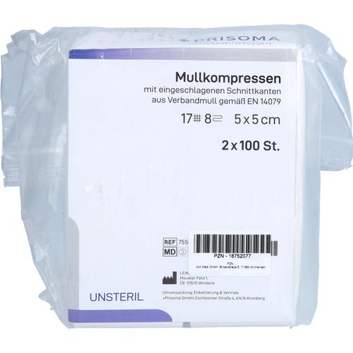 Mullkompresse Prisoma Unsteril 5x5 cm 8-Fach 2x100 St Acti Medi bei onfy.de kaufen 18752077