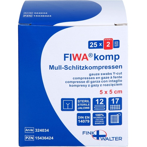 Schlitzkompressen Steril 5x5cm 12-Fach 25x2 St Fink & Walter bei onfy.de kaufen 15436424