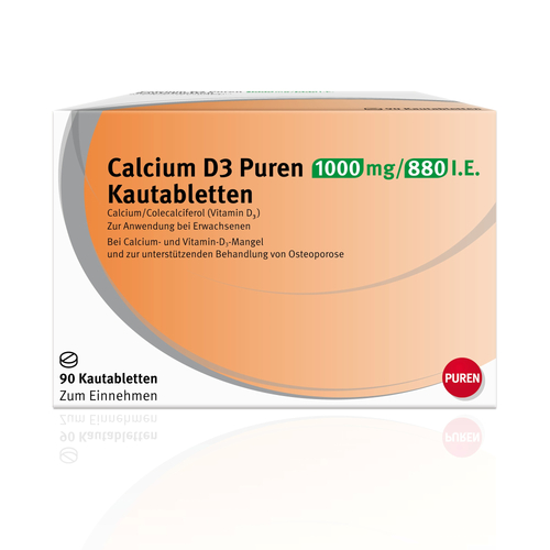 Calcium D3 Puren 1000 mg/880 I.e. Kautabletten 90 St PUREN Pharma bei onfy.de kaufen 11333408