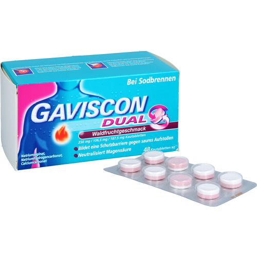 Gaviscon Dual Waldfrucht 250 mg/106.5 mg/187.5 mg 48 St Reckitt Benckiser Deutschland bei onfy.de kaufen 20033119