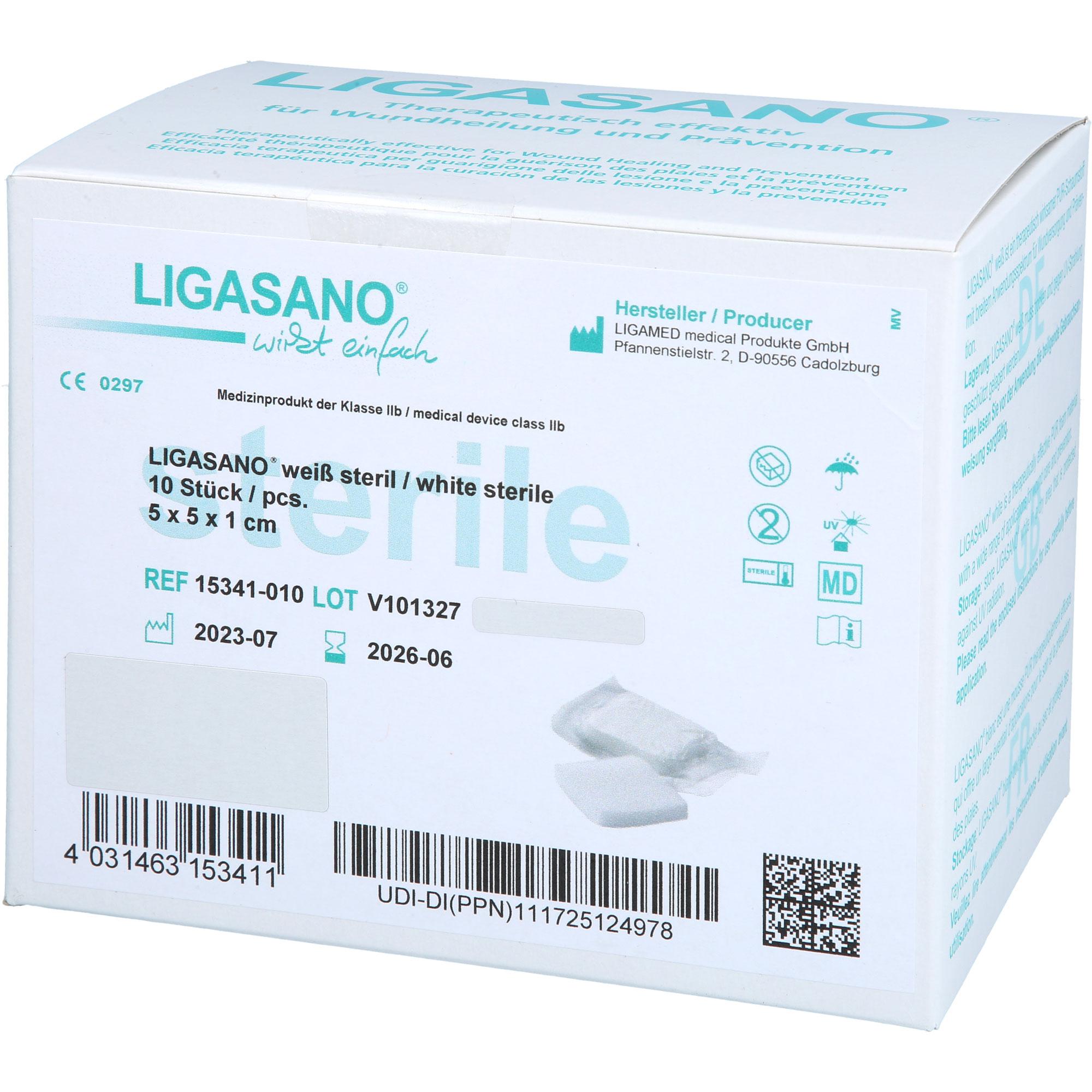 Ligasano Weiß Verband 1x5x5 cm Steril 10 St EurimPharm Arzneimittel bei onfy.de kaufen 19103895