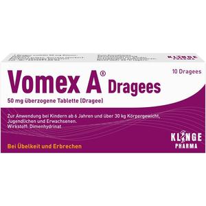Vomex A Dragees 50 mg Überzogene Tabletten Dragees 11612657