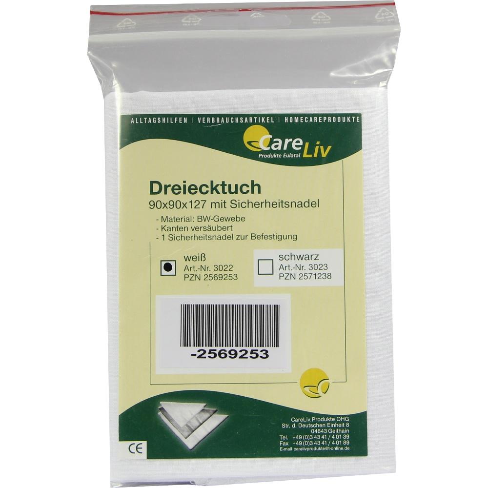 Dreiecktuch Bw Weiß 90x90x127 M. Sicherheitsnadel null